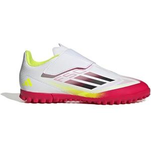 adidas Uniseks-Kind F50 CLUB Velcro Football boots Turf Kids, ftwr white/core black/solar yellow, 38 EU