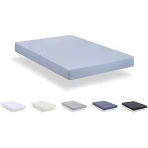 Todocama - Hoeslaken van extra zachte geborstelde microvezel (bed 150 x 190/200 cm, lichtblauw)
