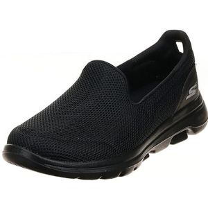 Skechers GO WALK 5 dames sneaker Low-Top Trainer, Zwart textiel Trim, 35 EU Breed