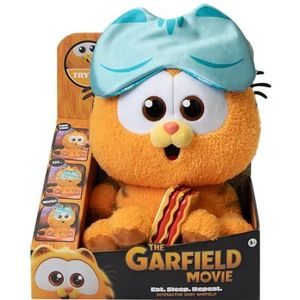 Animagic Baby Garfield, Interactieve Knuffel, Voor Kinderen vanaf 2 Jaar, Knuffelige Garfield kat, Laat hem eten en slapen