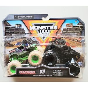 Monster Jam - True Metal - 2 Monster Jam-trucks - schaal 1:64 - speelgoedvoertuigen - stijlen kunnen variëren