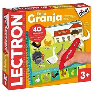 Diset Lectron Op de boerderij kinderen Spaans educatief spel vanaf 3 jaar, meerkleurig, 24 x 21,5 x 4 (63896)