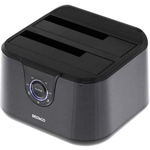 Deltaco MAP-GD35U3 dockingstation voor USB 3.0 Type-A zwart – dockingstation voor geheugenschijven (harde schijf, serie ATA III, 2,5,3,5 inch, 4 TB, USB 3.0 Type-A, 6 Gbps)