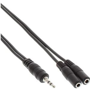 InLine 99300A jack Y-kabel, 3,5 mm jack stekker naar 2 x 3,5 mm jack bus, stereo, 1 m