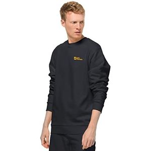 Jack Wolfskin - ESSENTIAL CREWNECK M - Trui - Zwart - 100% Katoen (Organic)