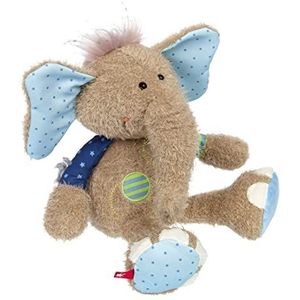 SIGIKID 42962 Knuffeldier, olifant, blauw, patchwork, knuffeldier om te spelen en te knuffelen, van zachte materiaalmix, voor baby's en kinderen, jongens en meisjes van 0 tot 8 jaar, meerkleurig,