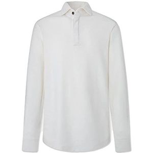 Hackett London Heren Brushed Jrsy Pullover Sweater, Ecru, XL
