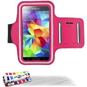 Muzzano F2502029 beschermhoes voor Samsung Galaxy S4 Advance, incl. 3 displaybeschermfolies, Hot Pink