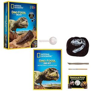 Bandai - National Geographic - Opgraafset - 3 dinosaurusfossielen om op te graven - Wetenschappelijk en educatief spel - STEM - JM80568M