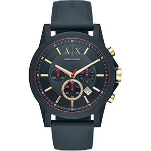 Armani Exchange Chronograaf Blauw Siliconen Horloge