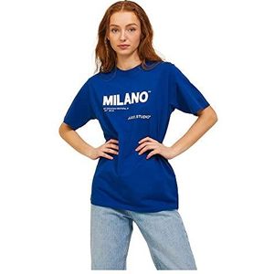 JACK & JONES Dames Jjxx Jxbea Ss Relaxed Vint Tee Noos T-shirt, Sodalite Blue/Print: helder wit Milano Print, S