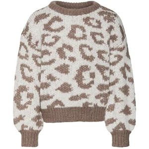 VMZELMA LS trui met ronde hals GA Boo Girl, Berken/Detail:w. Brown Lentil Animal