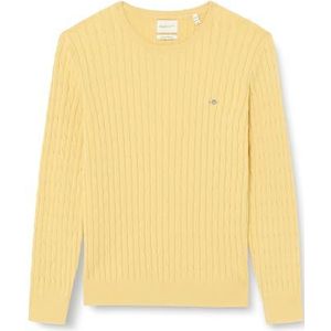 GANT Stretch Cotton Cable C-Neck, Dusty Yellow, 3XL