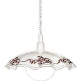 EGLO Hanglamp Vetro, hanglamp met spiraalkabel, in hoogte verstelbaar, klassieke hanglamp voor eettafel van gesatineerd glas, kunststof, wit, paars, z