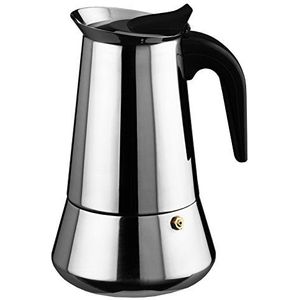 Ilsa 6202 Bonkaffe roestvrijstalen espressomachine voor 2 kopjes, roestvrij staal, zilver