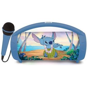 Lexibook - Disney Stitch - Draadloze lichte luidspreker met microfoon, Stereogeluid, Karaokefunctie, USB- en SD-kaartpoorten, Oplaadbare batterij, Handvat om overal mee naar toe te nemen, BTP585DZ