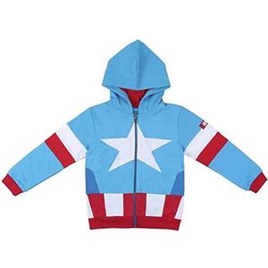 CERDÁ LIFE'S LITTLE MOMENTS Baby Boys Winter Sweatshirt Captain America Hoodie Jongens Capuchontrui Officieel Marvel licentie Cardigan Sweater, Blauw, 12 jaar, blauw, Eén maat