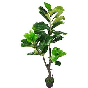 Leaf Design UK kunstplant Fiddle Fig boom, zwarte kunststof pot, 120 cm