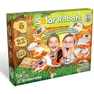 Science4you - Zonne-robots, 8 robots om te monteren, mechanisch laboratorium met robots voor kinderen, zonne-speelgoed, constructies voor kinderen Inclusief speelgoedauto, robotica-kit 8 jaar