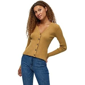 Peppercorn Dames Tana Rib vest met lange mouwen, bruin, XS