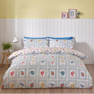 Happy Linen Company Meisjes Jongens Kids Oceaan Vrienden Sealife Blauw Dubbel Omkeerbaar Dekbedovertrek Beddengoed Set