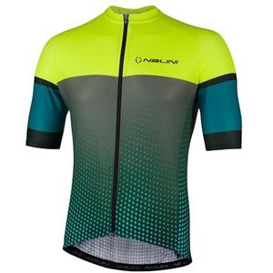 Nalini - NEW CROSS - Fietsshirt - Groen - Geel - Korte Mouwen