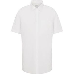 Seidensticker Business overhemd voor heren, regular fit, strijkvrij, kent-kraag, korte mouwen, 100% katoen, wit (wit 1), 43