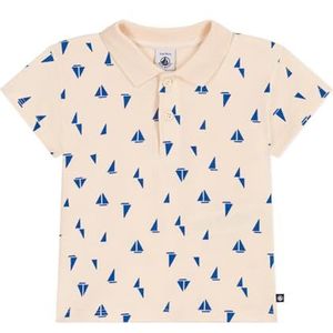 Petit Bateau Polo met korte mouwen voor babyjongens, Avalanes/Perzië, 6 Maanden