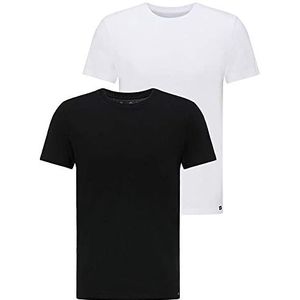Lee Twin Pack Crew T-shirts voor heren, zwart en wit, L