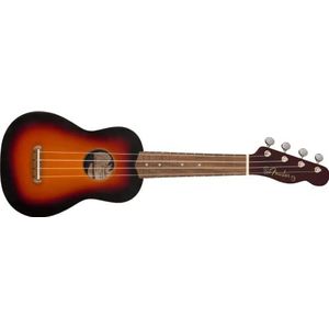 Fender California Coast Venetië Sopraan Ukelele, Walnoot Toets - 2 Kleur Sunburst