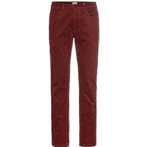 camel active Heren Regular Fit 5-Pocket Corduroy broek, donkerrood, 34W / 32L