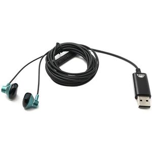 SYTEM-S Stereo In Ear Noise Cancelling Hoofdtelefoon 2 m USB 2.0 Volumeregeling Microfoon Tas Groen