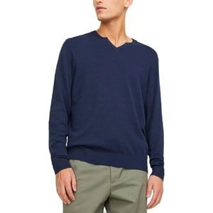 JACK & JONES Jjeemil Knit Split Neck Sn, navy blazer, M