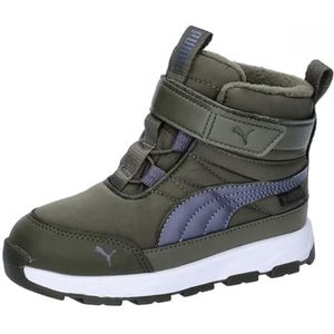 PUMA Evolve Boot Puretex AC + Inf, uniseks gymschoenen voor kinderen 0-24, Dark Olive Galactic Gray PUMA White, 26 EU