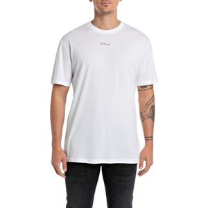 Replay Heren T-shirt Regular Fit, 001, wit, XS