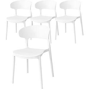 GARDENIA Capri stoel, hars, wit, 4 stoelen