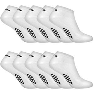 Umbro Herensokken, 10 stuks, sportswear herensokken, antislip, 43/46, Wit/Zwart, 43-46 EU