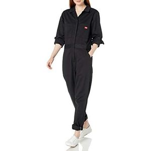 Dickies Katoenen twill overall met lange mouwen voor dames, Zwart, XL