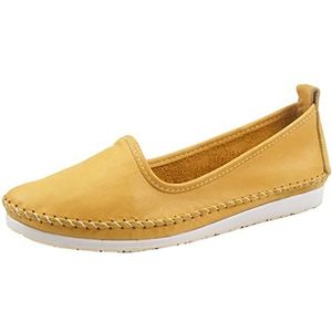 Andrea Conti Mocassins, ballerina's voor dames 0027449-5, grootte:38, kleur:Geel