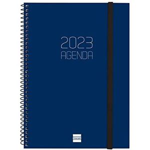 Finocam - Kalender 2023 spiraalbinding weekweergave horizontaal januari 2023 - december 2023 (12 maanden) Portugees blauw