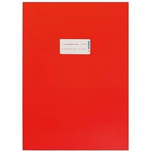 HERMA 19748 schriftenveloppen, A4 karton, rood, 10 stuks, niethoezen met tekstveld van stevig en extra sterk papier, set met beschermhoezen voor schoolschriften, gekleurd