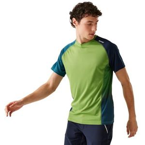 Regatta Heren Corballis Quick Dry Tech T-shirt met korte mouwen, Piquant Groen/Marokkaans Blauw, 3XL