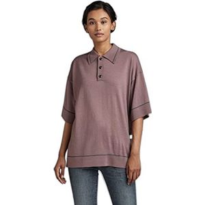 G-STAR RAW Dames Oversized Polo ss Knit Pullover Sweater, Purple (Grape Shake B692-D310), M