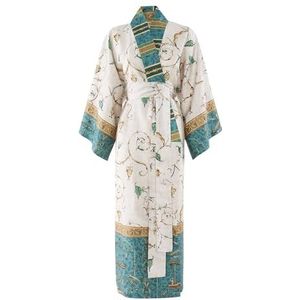 Bassetti OPLONTIS kimono van 100% katoensatijn in de kleur groen v.2, maat: S-M - 9331461