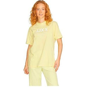 JACK & JONES Jjxx Jxbea Ss Relaxed Vint Tee Noos T-shirt voor dames, Elfin Yellow/Detail: Bright White Print Cali 1, M