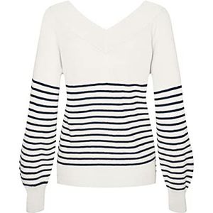 VERO MODA damestrui, Sneeuwwit/Stripes: marineblauw, XL