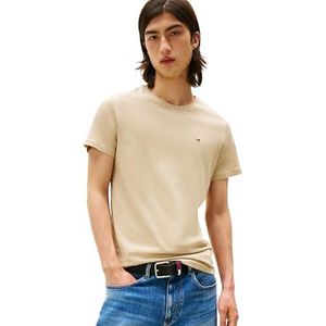 Tommy Jeans Heren T-shirt met korte mouwen Original Slim Fit, kaki (zijde), XS