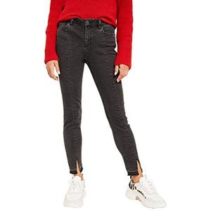 Comma CI Dames Slim Broek Jeans, grijs (greyblack denim stretch 98z3), 34 NL