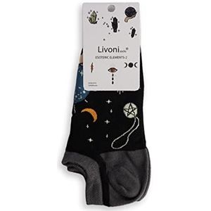 Livoni Esoteric Elements-43-46 sokken, laag, meerkleurig, L, Meerkleurig, L
