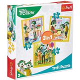 Trefl, Puzzel, De Treflik Familie, 20-50 elementen, 3 Sets, Samen is plezier, voor kinderen vanaf 3 jaar